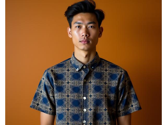Pria mengenakan kemeja Batik modern Adibusana Pria Nusantara