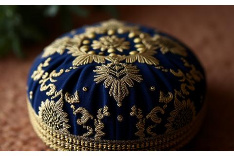 Peci Songket Tradisional dengan Emas
