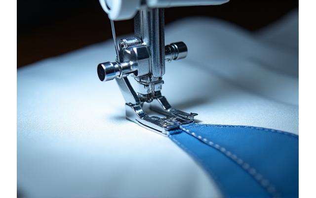 Penjahit sedang menyelesaikan detail kerah baju dengan presisi tinggi.